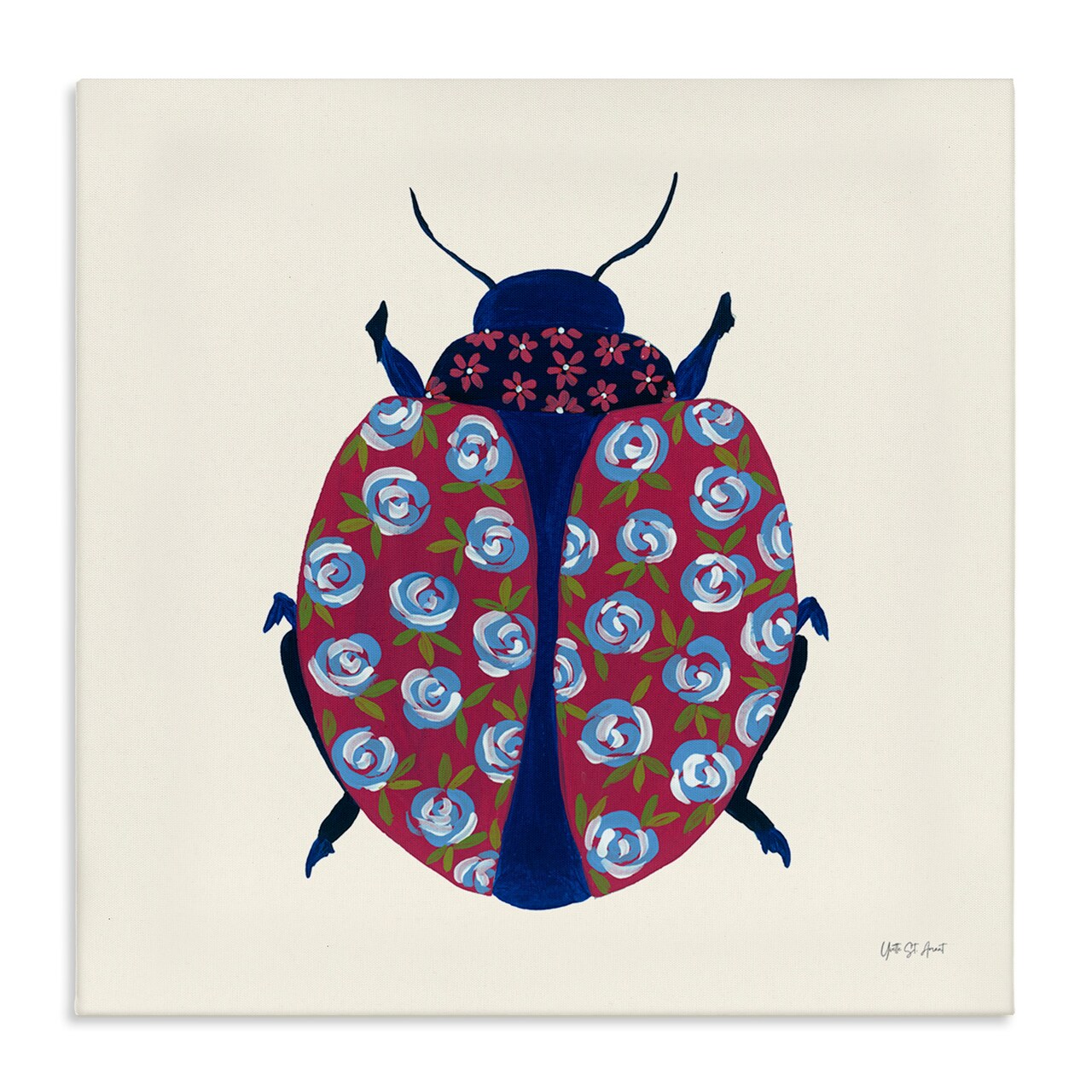 Stupell Industries Rose Blooming Beetle Canvas Wall Art Design by Yvette St. Amant